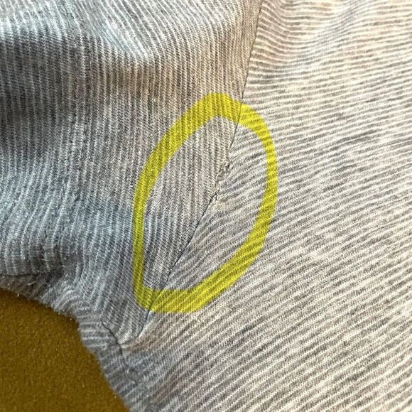 Theory Striped V-Neck T-Shirt Gray L - Picture 7 of 7